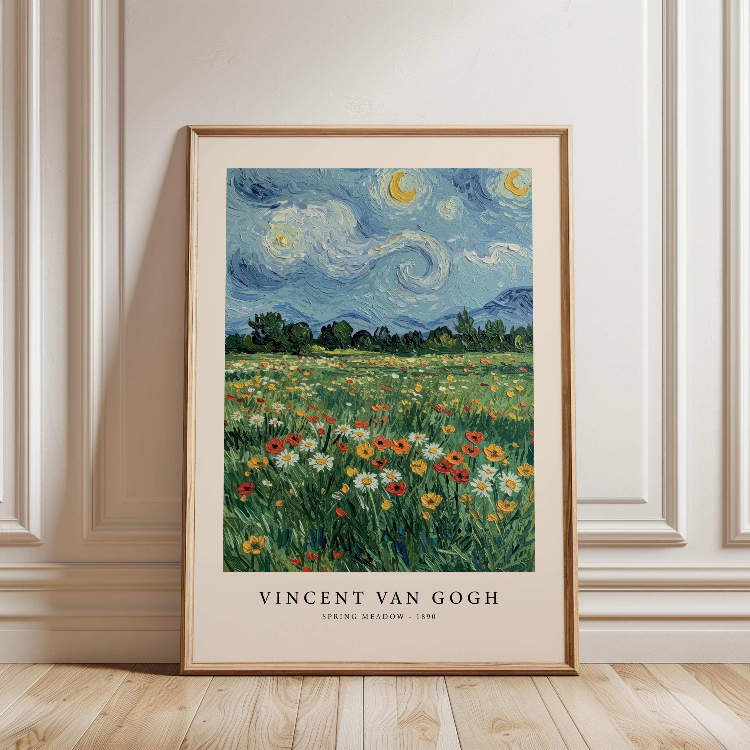 Van Gogh Spring Meadow Printable, Post Impressionist Floral