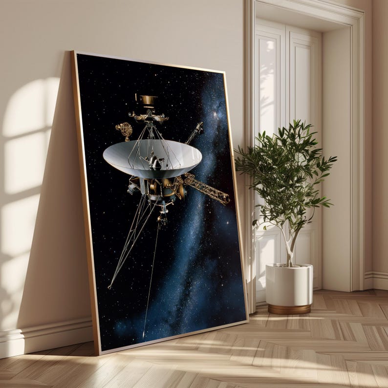 Voyager Space Probe Printable, Interstellar Spacecraft Digital Art ...