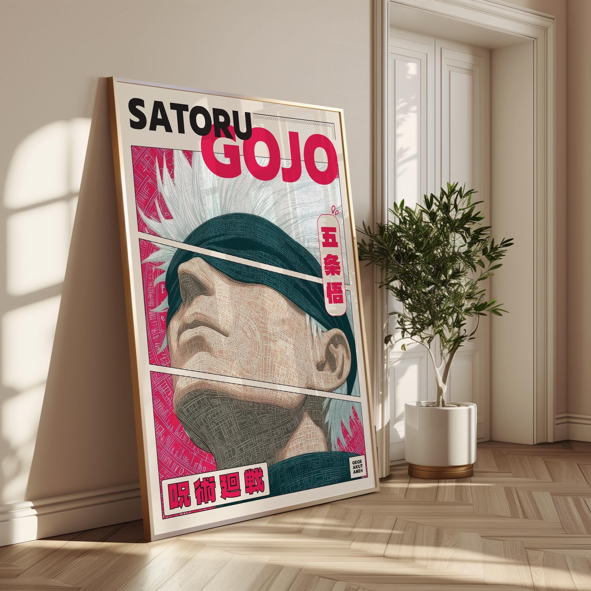 Gojo Poster.pdf Satoru Gojo Anime Printable, Japanese Manga Art Download, Graphic ...