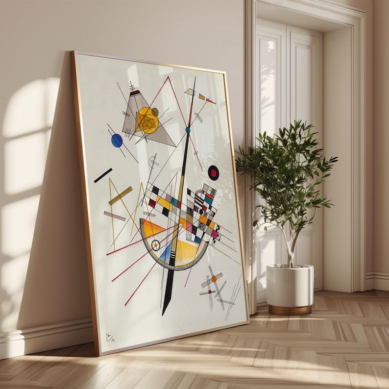 Abstract Line Geometry Poster, Kandinsky Composition Printable, Modern ...