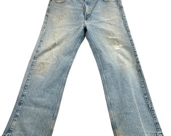 Carhartt Vtg Faded Straight Leg Jeans 36x30 Blue Men USA Workwear Streetwear