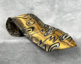 Vintage Grateful Dead Electric First Set Silk Necktie Gold 1998 Psychedelic Mens