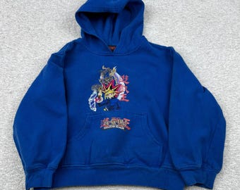 Vintage Yu-Gi-Oh Enter the Shadow Realm Blue Hoodie Kids Size 6/7 Y2K Anime