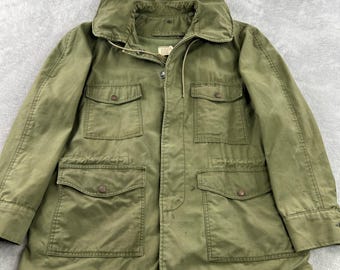 Broxton Garment Co 1966 Military Field Coat Medium Olive Green Men Vintage M65