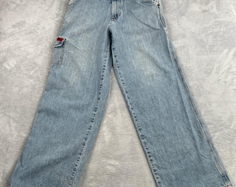 VTG Tommy Jeans Carpenter Pants 30x30 Blue Baggy Wide Leg Y2K Skater Denim