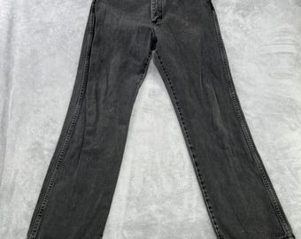 Wrangler Vintage 13MWZ Cowboy Cut Jeans 32x32 Black Men Made in USA Faded Denim