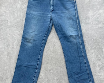 Wrangler Vintage Made in USA Straight Leg Jeans Size 38x28 Blue Men Western Work