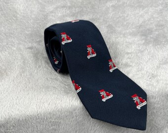 Vintage Alabama Crimson Tide Logo Necktie Navy Blue Big Al Gameday Mens USA