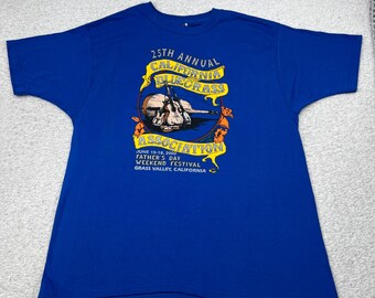 VTG 2000 California Bluegrass Association Festival Shirt Mens XL Royal Blue FOTL