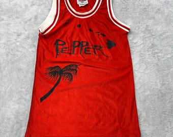 Pepper Band 808 Jersey Small Red Men Vintage Y2K Hawaii Reggae Rock Teamwork