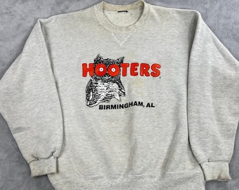 Hooters Vintage Birmingham AL Graphic Sweatshirt XL Gray Men Streetwear Retro
