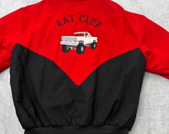 VTG Santa Fe Westark Square Body Truck Jacket 2XL Red Black Workwear ColorBlock