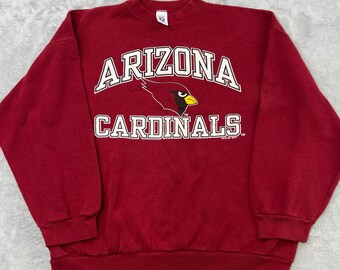 Logo 7 Arizona Cardinals 1994 Sweatshirt 2XL Red Mens Vintage NFL Crewneck Boxy