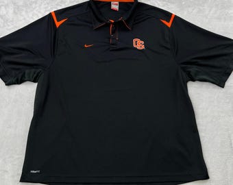 Nike Oregon State Beavers Polo Size 2XL Black Mens VTG Gameday Performance Shirt