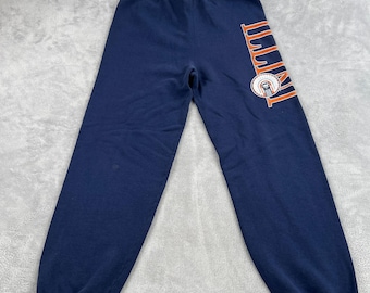 Vintage Illinois Fighting Illini Sweatpants L Blue Hanes Men Graphic Joggers
