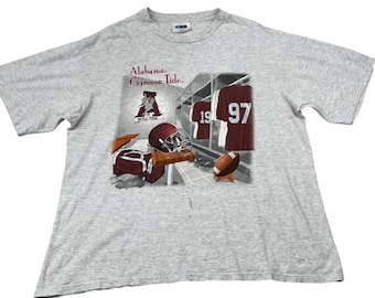 Vintage CSA Alabama Crimson Tide T Shirt Mens XL Gray Roll Tide 90s Nutmeg