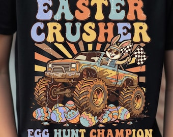PNG de Pascua para niño retro, sublimación de conejo de Monster Truck, sudadera con capucha de Pascua para niño pequeño, diseño vintage de trituradora de Pascua, búsqueda de huevos para niños