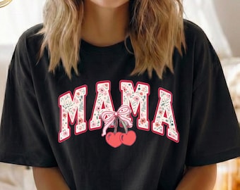 Mamá coqueta con lazo de cereza PNG, Mamá coqueta PNG, Diseño de sublimación de camisetas, Cinta femenina para el Día de la Madre PNG, Descarga digital instantánea
