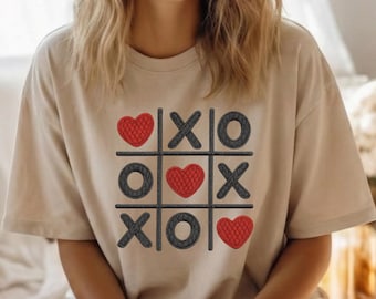 Bordado falso de San Valentín PNG, sudadera con tres en raya, sublimación de corazón XOXO, aplique de patchwork, efecto de puntada DTF, coqueta