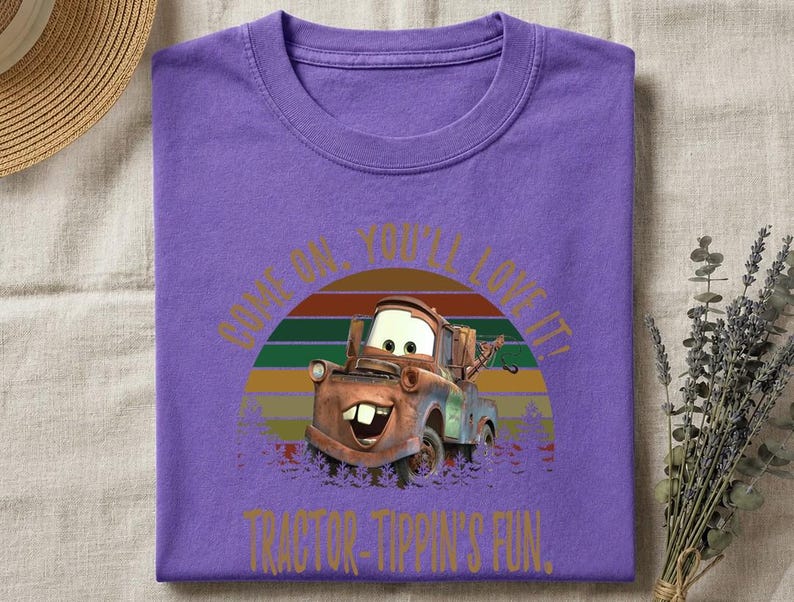 Mater Quote Vintage Shirt, Funny Tractor Tippin Tee, Cars Movie Fan Gift, Retro Graphic Tee, Hoodie Sweatshirt image 7