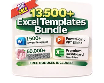 13500+ Excel, Word, PowerPoint Templates: Ultimate Spreadsheet Bundle (Instant Download)