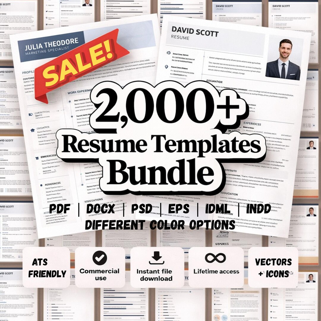 2000 ATS Friendly Resume Templates: Professional CV Designs for ...