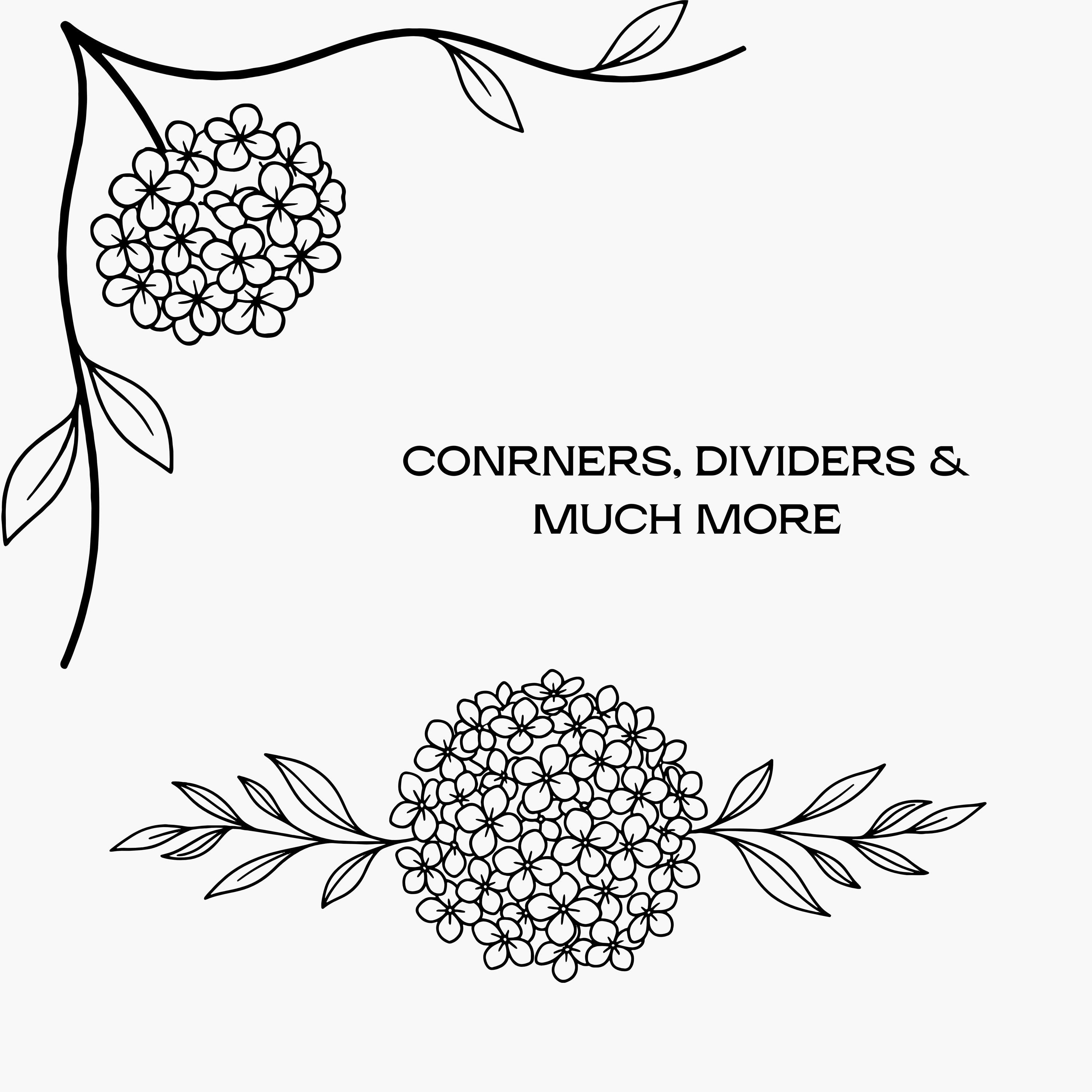 Hydrangea Flower Clipart SVG Bundle, Retro Line Art PNG (digital ...
