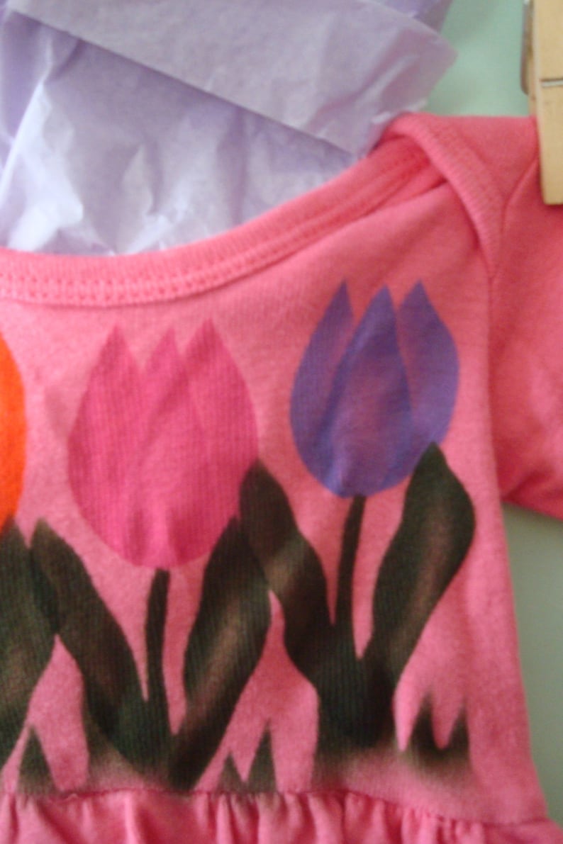Hipster Baby Natural Cotton Fabric Hand Painted Beach Summer Dress Boho Baby Girl Tulip Dress Eco-Friendly Dyes Bohemian Baby Hippie