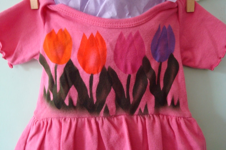 Hipster Baby Natural Cotton Fabric Hand Painted Beach Summer Dress Boho Baby Girl Tulip Dress Eco-Friendly Dyes Bohemian Baby Hippie