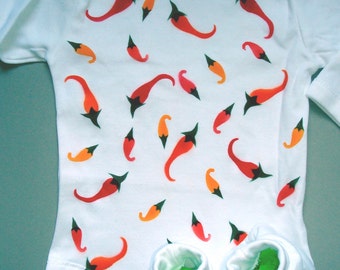 Chili Peppers,  Hand Painted,  One-piece,
