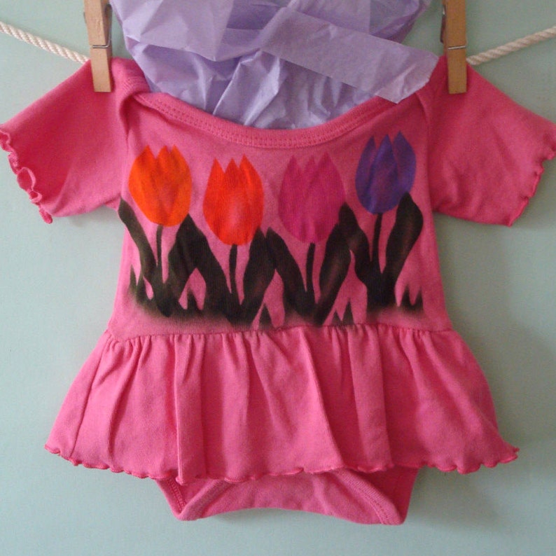 Hipster Baby Natural Cotton Fabric Hand Painted Beach Summer Dress Boho Baby Girl Tulip Dress Eco-Friendly Dyes Bohemian Baby Hippie