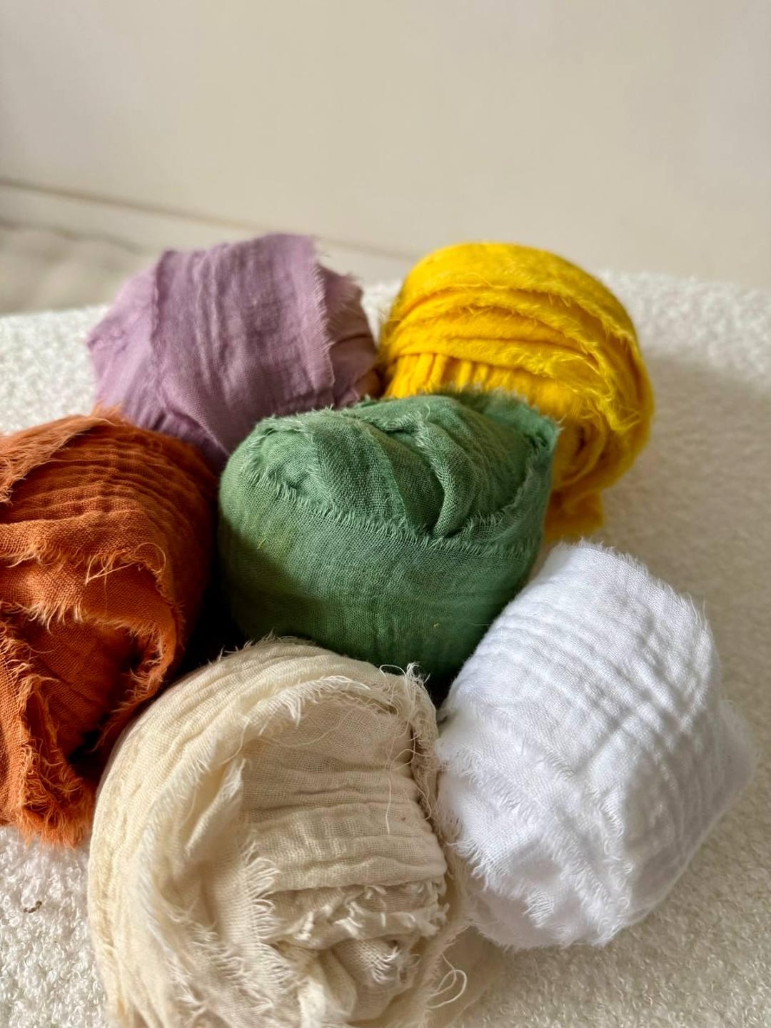 Muslin Ribbon, Natural Cotton Frayed Edge Ribbon for Minimalist Wedding ...