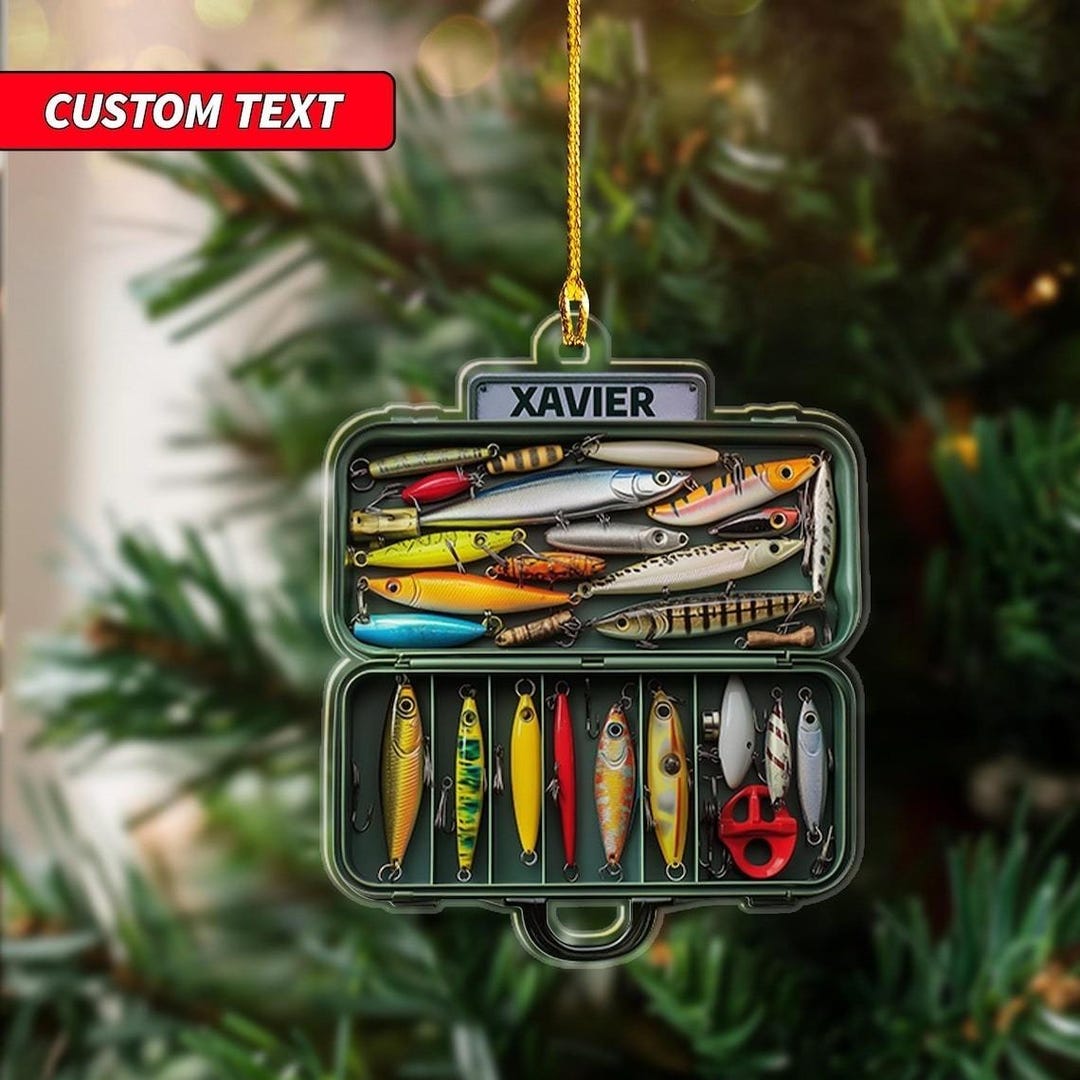 Personalized Fishing Tackle Box 2D Flat Acrylic Ornament, Custom ...