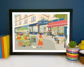 Bristol Clifton Village Illustration Print A4 A3 A2