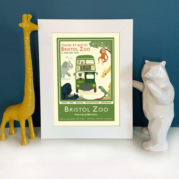 Bristol Zoo Illustration wall art print A4 A3 A2