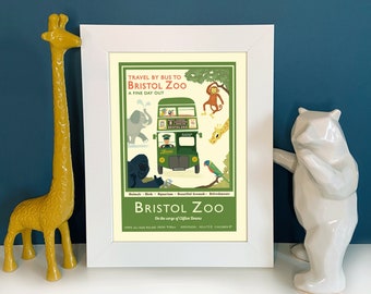 Bristol Zoo Illustration wall art print A4 A3 A2