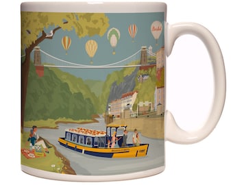 Bristol Mug Avon Gorge and Ferry Boat