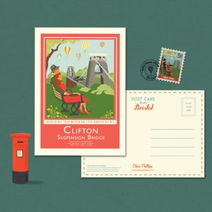 Benutzerdefinierte Versand Bristol Postkarte Hängebrücke für Louise