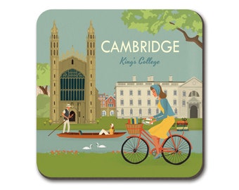 Cambridge Coaster Kings College and cyclist