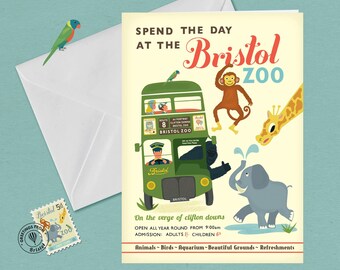 Bristol Greetings Card The Zoo