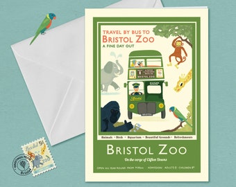 Bristol Greetings Card Green Zoo