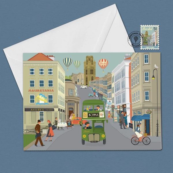 Bristol Greetings Card  Park Street