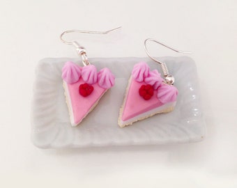 cake Earrings -Cheese Cake Earrings - Pink Cake Earrings - Food Earrings - Pastry Earrings - Girly Earrings - Gift for Her