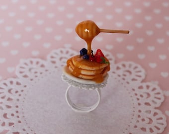 Blueberry Pancake Ring-Honey Pancake Jewelry-Breakfast ring-Breakfast Jewelry-Blueberry Ring-Honey Jewelry- Food Ring-Kawaii Ring