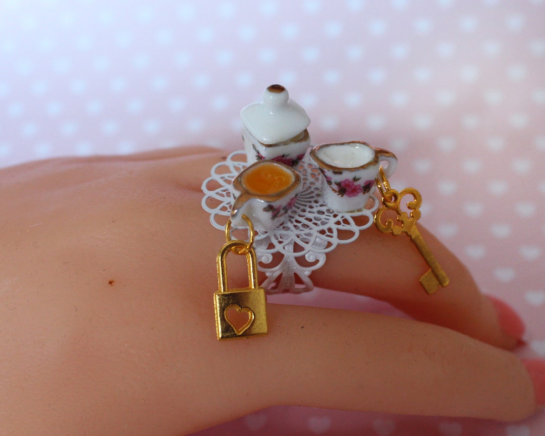 Tea Party Ring Tea Time Jewelry Tea Party Jewelry Tea Set Jewelry Fairy