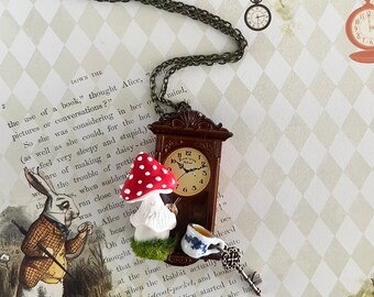 Alice in Wonderland Necklace - Fairytale Necklace - Magic toadstool Pendant - Fairytale Pendant - Sweet Lolita Accessories- Gift For Her