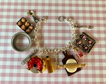 Baking charm Jewelry - Baking Christmas Charm Bracelet - Christmas Charms Bracelet - Baker Bracelet - Christmas Gift - Christmas Jewelry