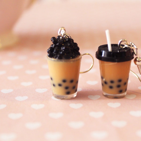 Miniature Bubble Tea Earrings Etsy