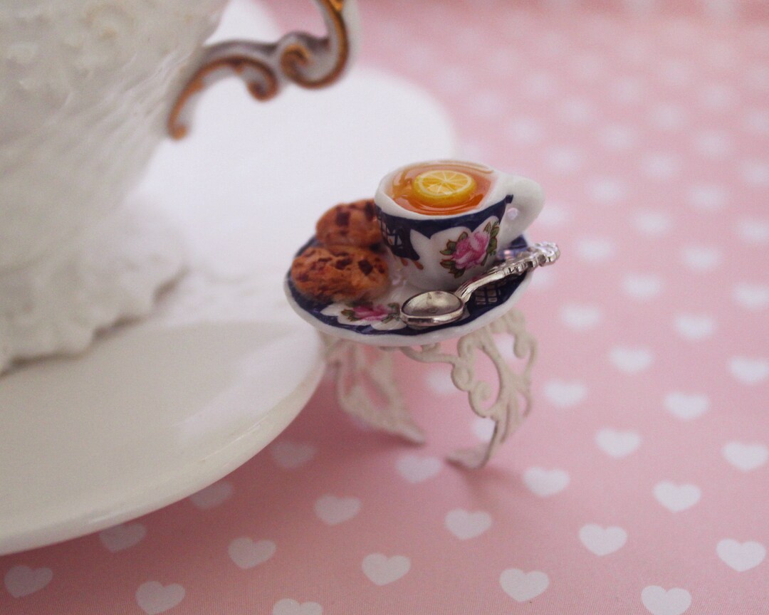 Tea Party Ring Cookie Ring Tea Cup Ring Lemon Tea and Etsy