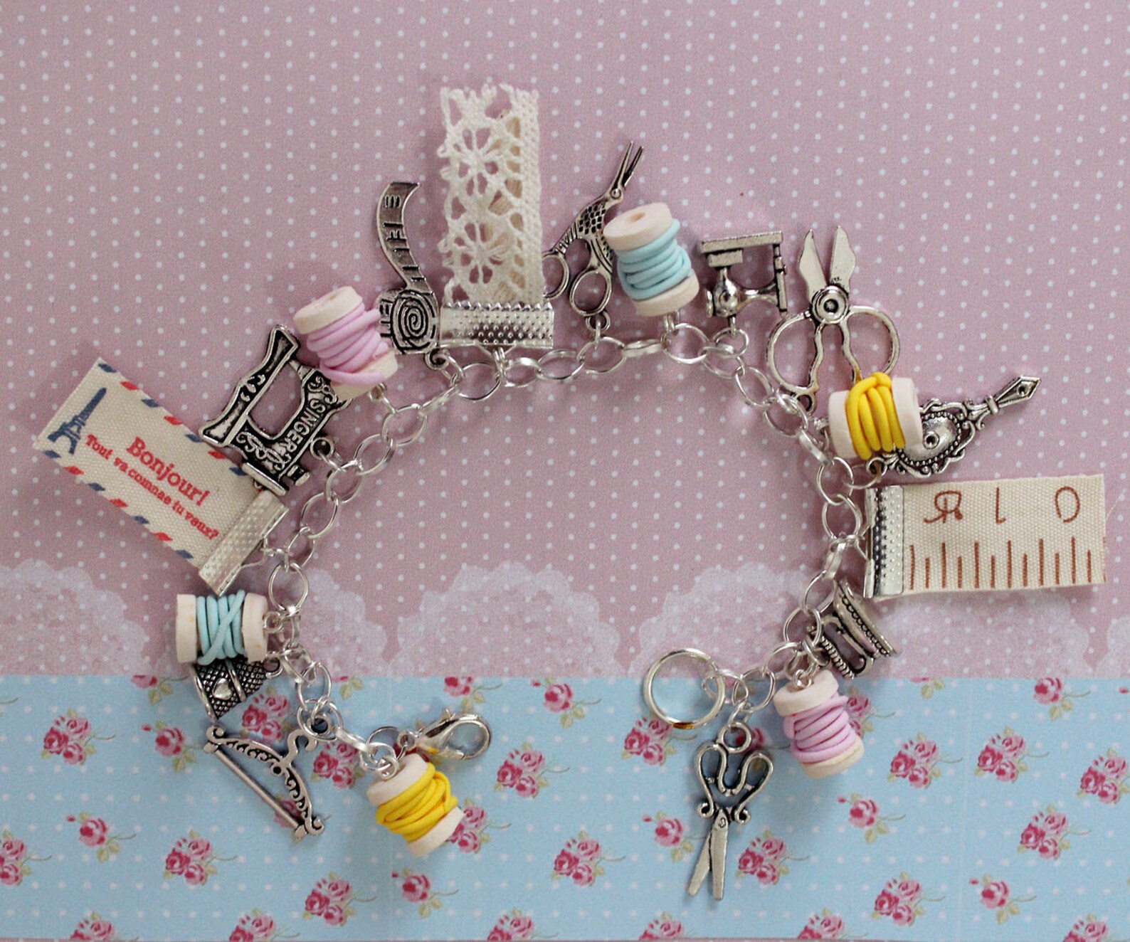 Sewing Charm BraceletFashion designer BraceletDress Maker Etsy